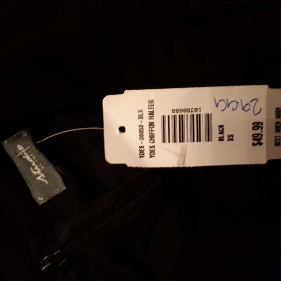 Black Chiffon Halter Dress - Picture 3 of 3